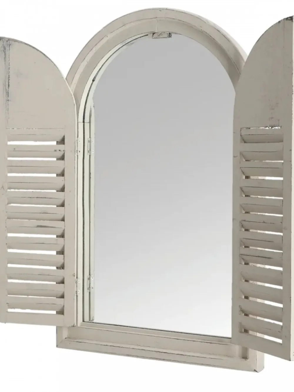 Lustro z okiennicami w białym postarzanym kolorze 37 x H59 cm * Esschert Design Online