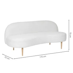 Mała sofa biała boucle Insi