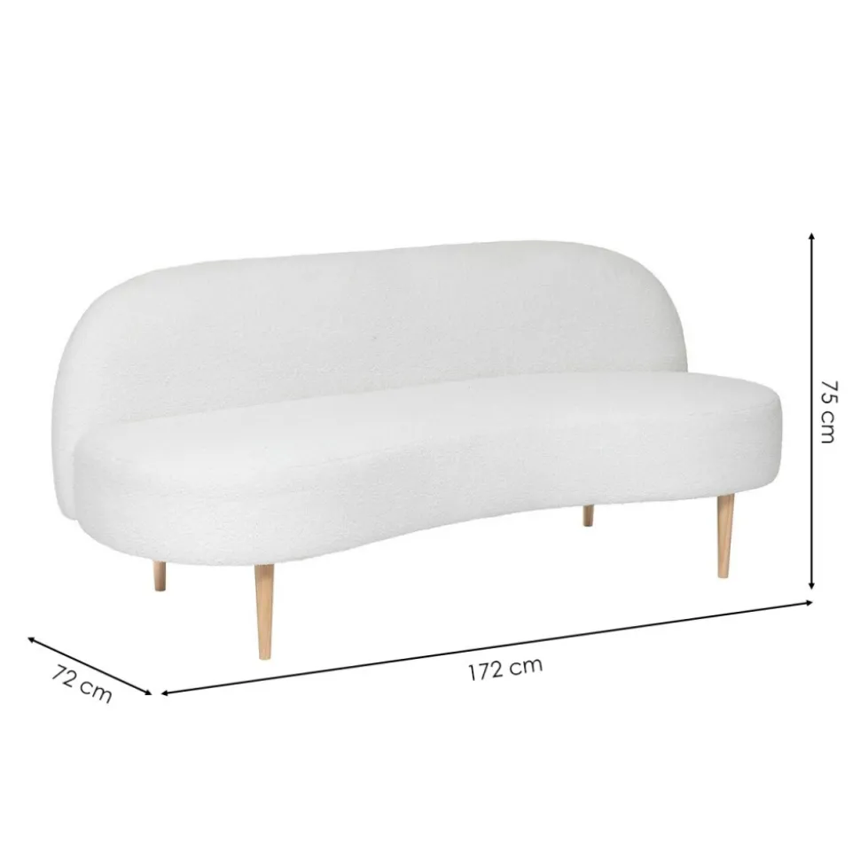 Mała sofa biała boucle Insi