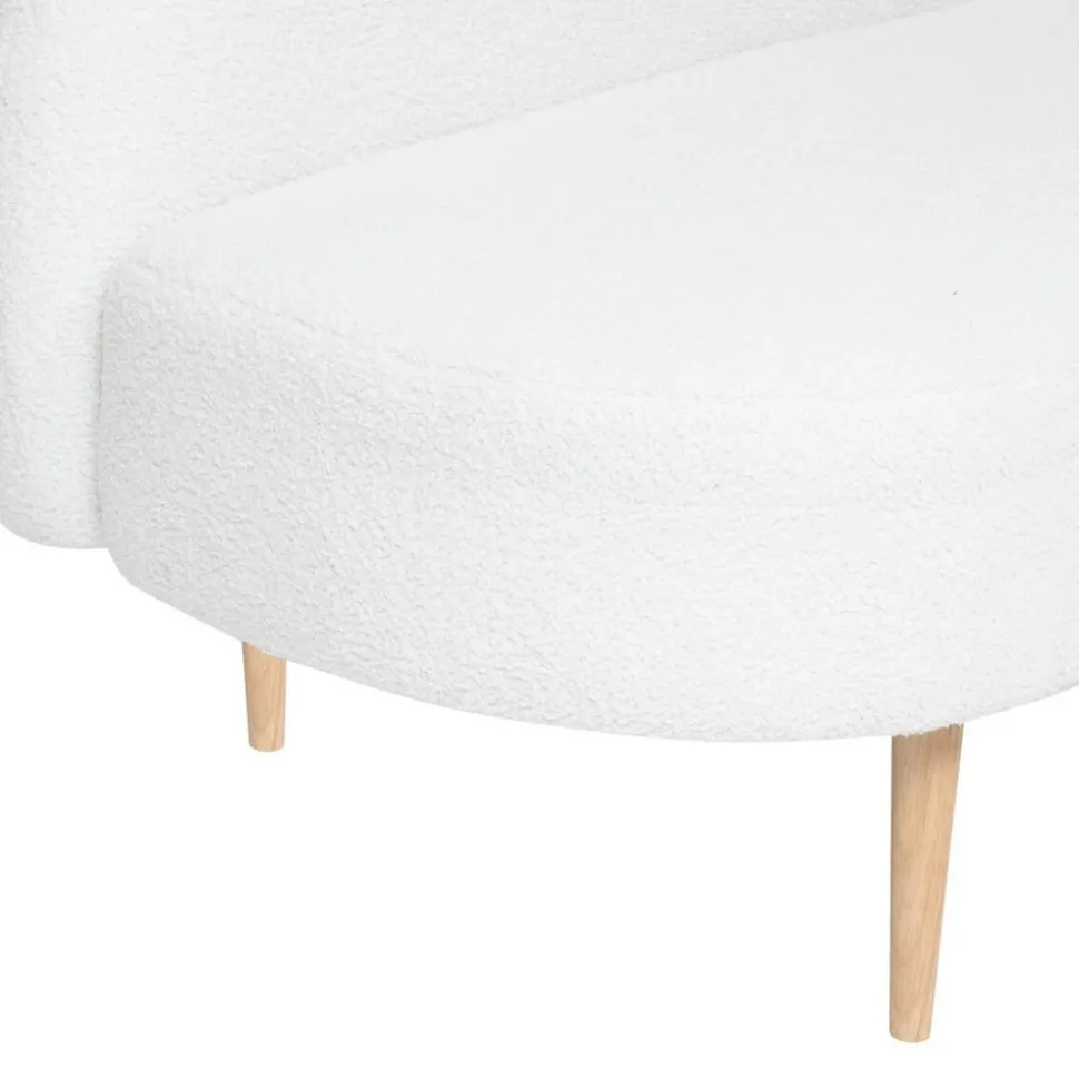Mała sofa biała boucle Insi
