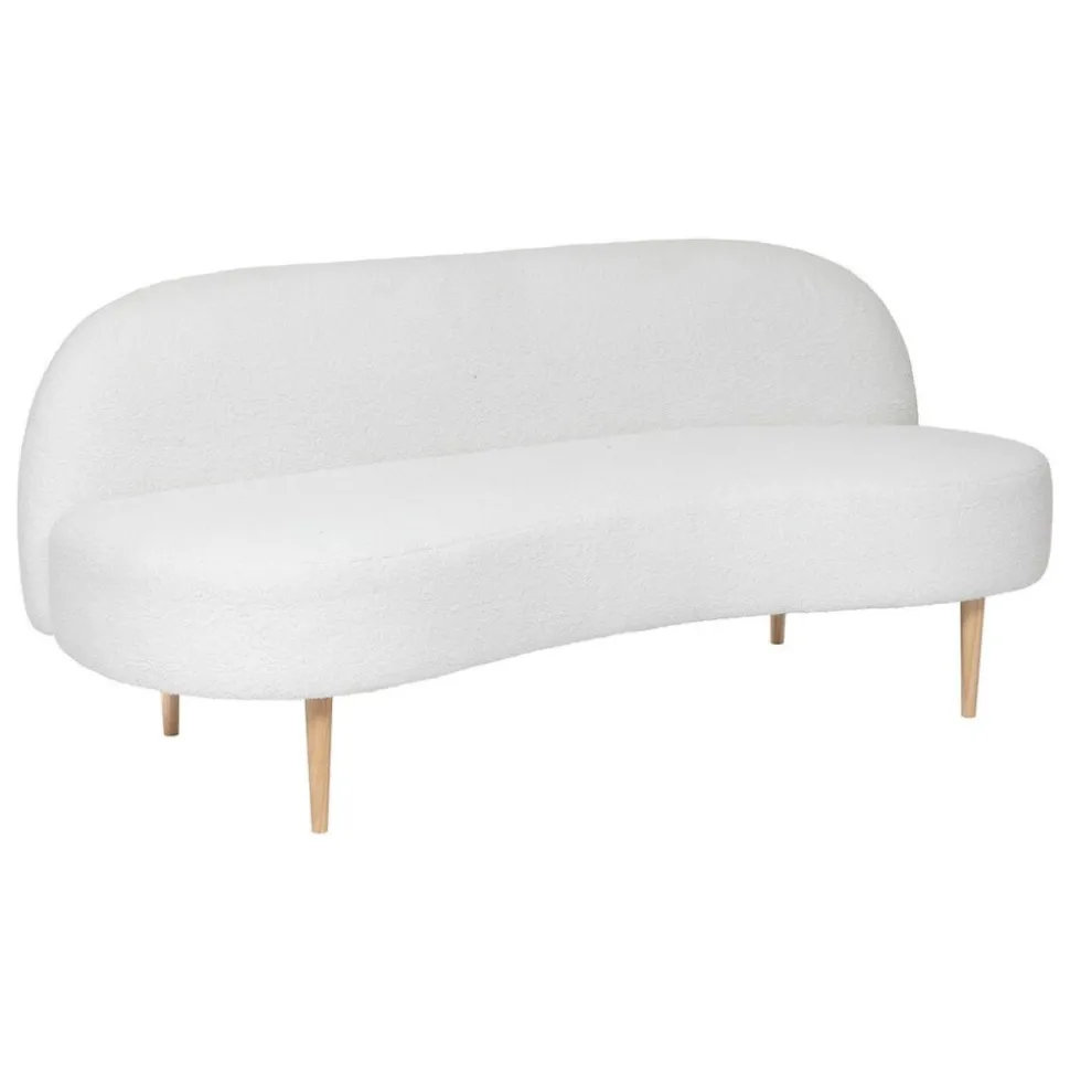 Mała sofa biała boucle Insi