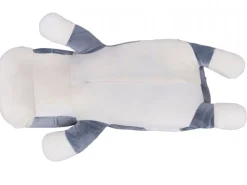 Maskotka z kocykiem BULDOG szary 50 cm koc 160x110 cm