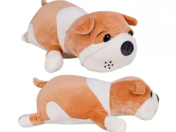Maskotka z kocykiem BULDOG brąz 50 cm koc 160x110 cm * HowHomely Clearance