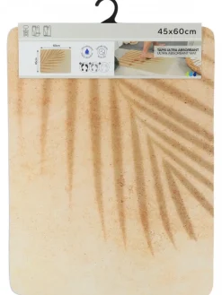 Mata łazienkowa absorbująca SPLIT 45x60 cm liść beż