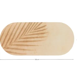 Mata łazienkowa absorbująca SPLIT 45x100 cm liść beż