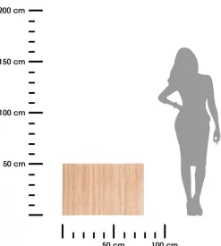 Mata łazienkowa bambus jasny beż 80 cm