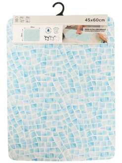 Mata łazienkowa absorbująca RAVENNE 45x60 cm niebieska mozaika * TENDANCE Sale