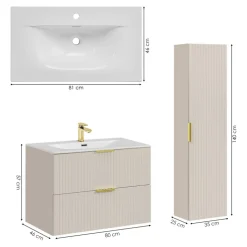 Meble łazienkowe Bella Beige z umywalką