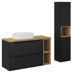 Meble łazienkowe Rilla Black z umywalką * HowHomely Clearance