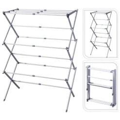 Metalowa suszarka na pranie składana i rozsuwana 75xh104 cm * HowHomely Outlet