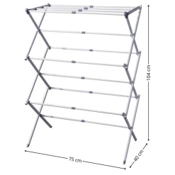 Metalowa suszarka na pranie składana i rozsuwana 75xh104 cm * HowHomely Outlet