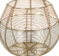 Metalowo-rattanowy druciany lampion złoty 20 cm * H&S Decoration New
