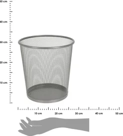 Metalowy kosz na śmieci srebrny 28 cm