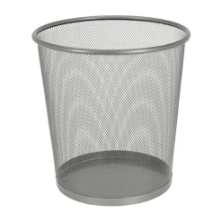 Metalowy kosz na śmieci srebrny 28 cm
