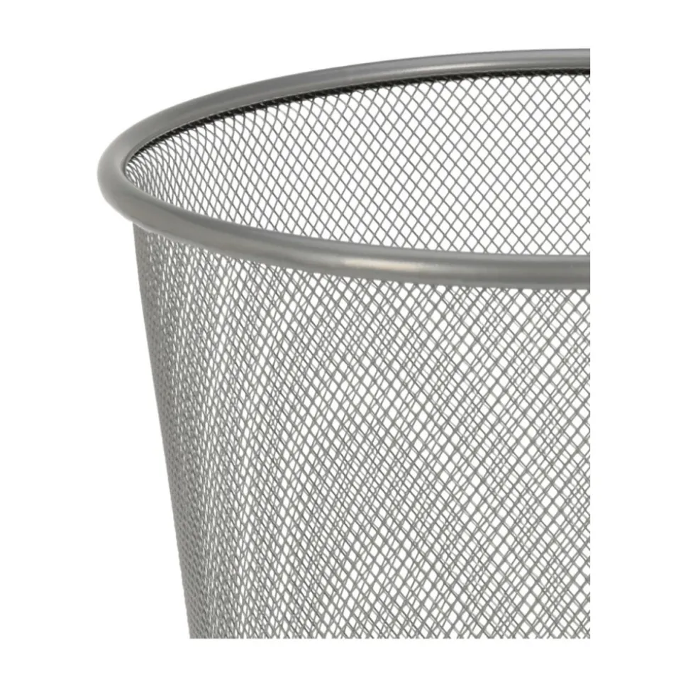 Metalowy kosz na śmieci srebrny 28 cm