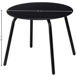 Metalowy stolik pomocniczy czarny 50xh40 cm