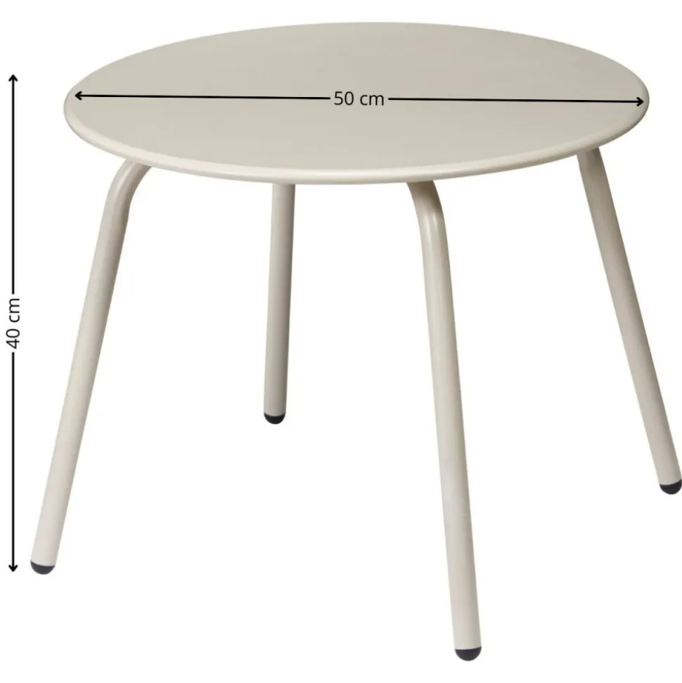 Metalowy stolik pomocniczy beżowy 50xh40 cm