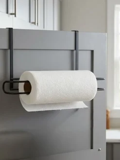 Metalowy wieszak na ręcznik papierowy czarny