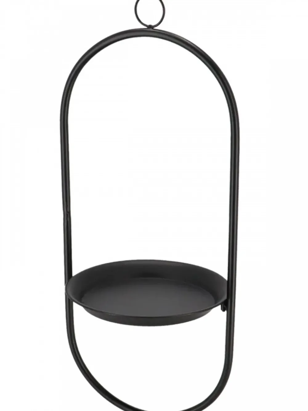 Metalowy czarny kwietnik wiszący z podstawką pojedynczy * Esschert Design Clearance