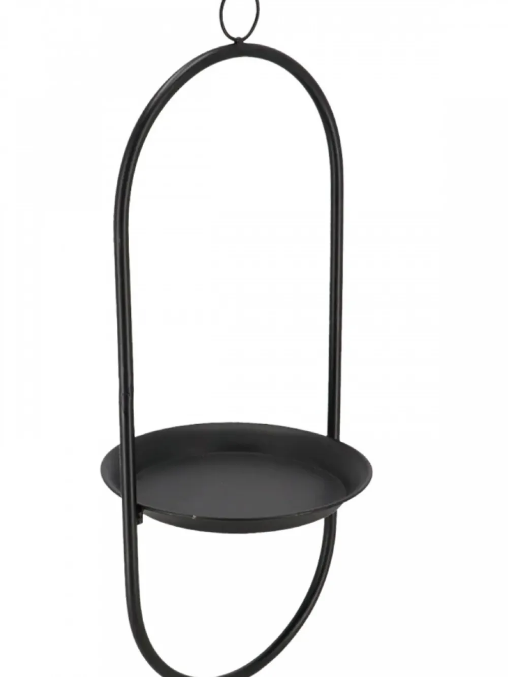 Metalowy czarny kwietnik wiszący z podstawką pojedynczy * Esschert Design Clearance