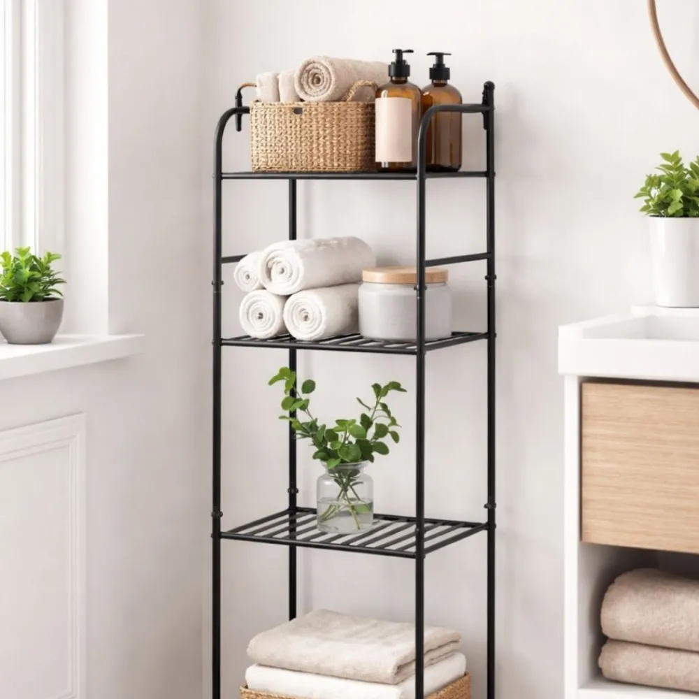 Metalowy regał stojący 4-poziomowy h115 cm * HowHomely Outlet