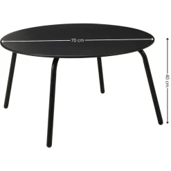 Metalowy stolik kawowy 70xh40 cm czarny mat * HowHomely