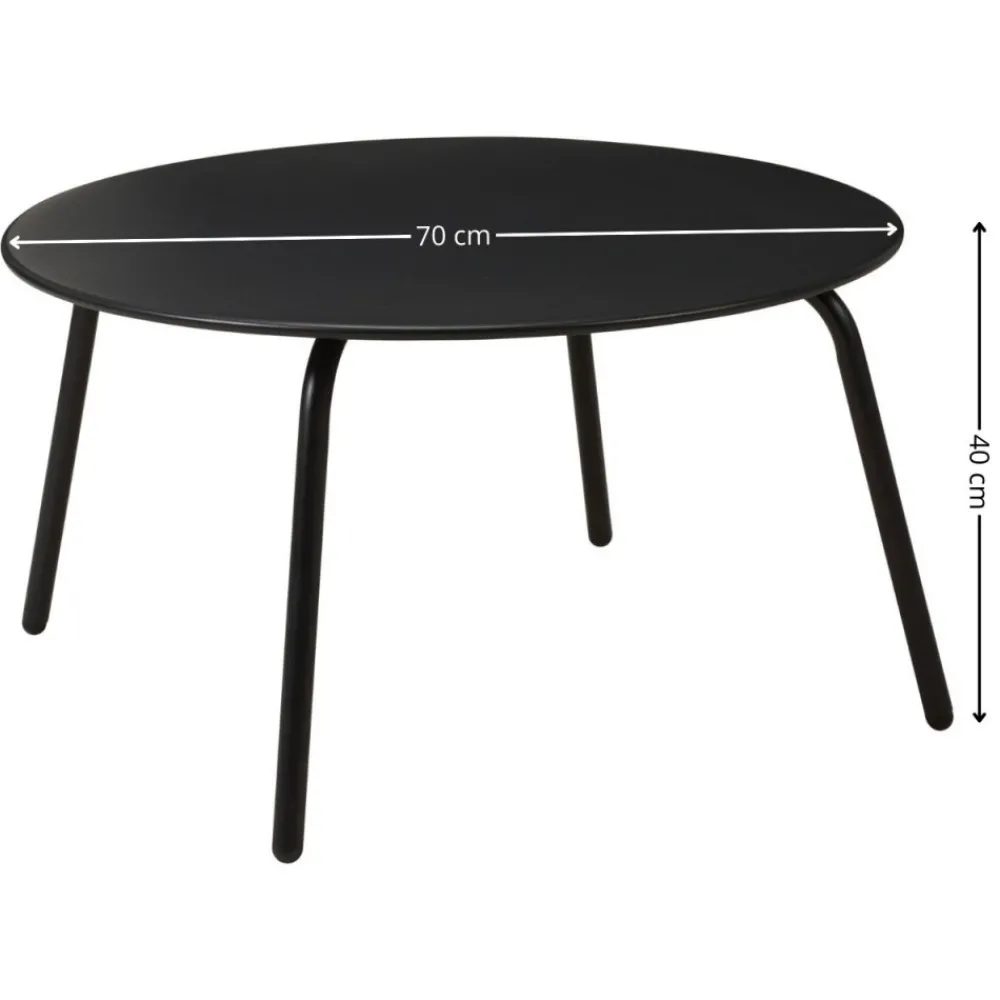 Metalowy stolik kawowy 70xh40 cm czarny mat * HowHomely