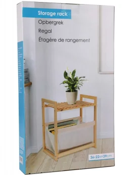 Mini regał z gazetnikiem z drewna sosnowego 36x22x39 cm