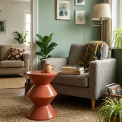 Minimalistyczny stolik FLAME czerwony * HowHomely Sale