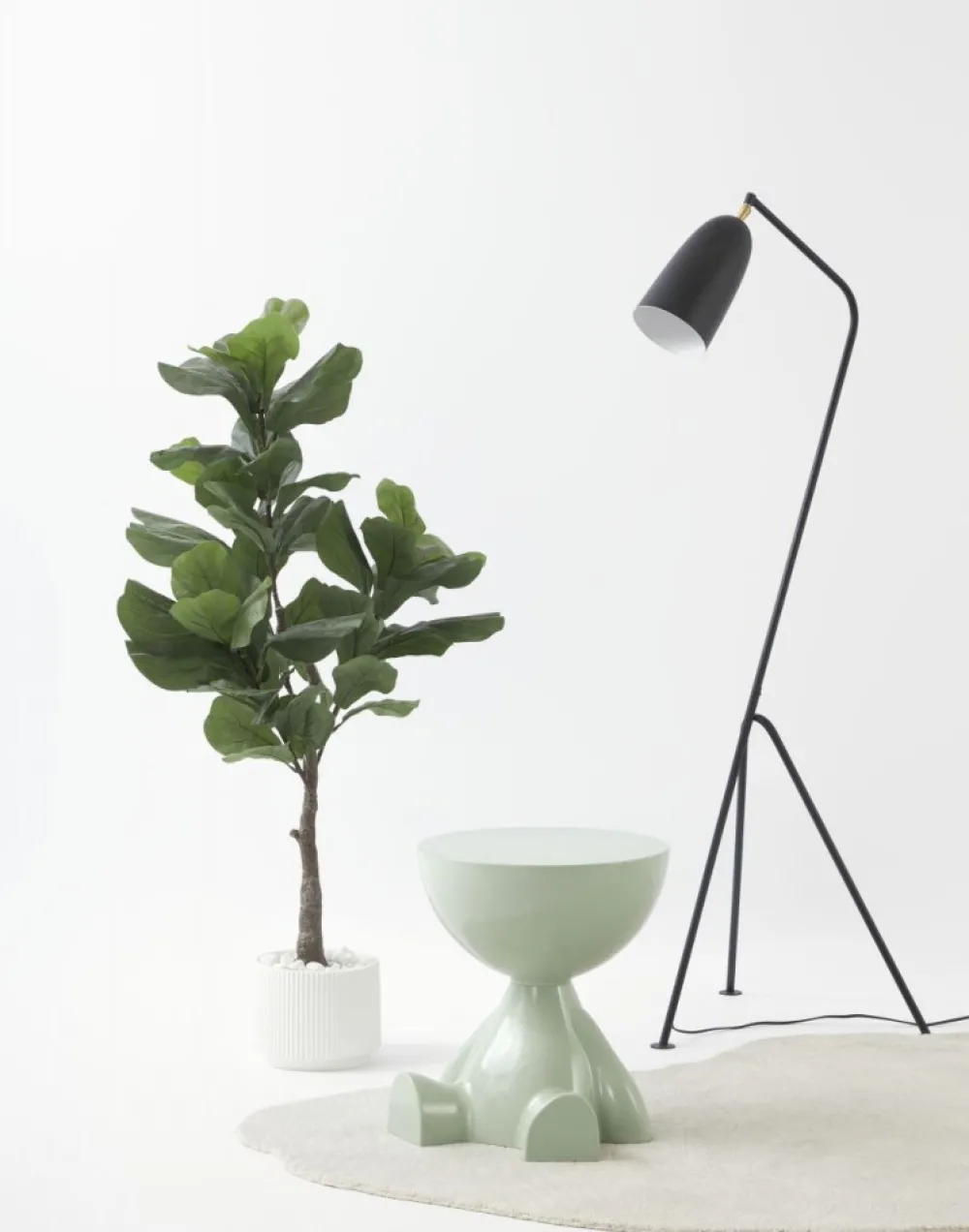 Minimalistyczny stolik RODI miętowy 36,5x41 cm * HowHomely Discount