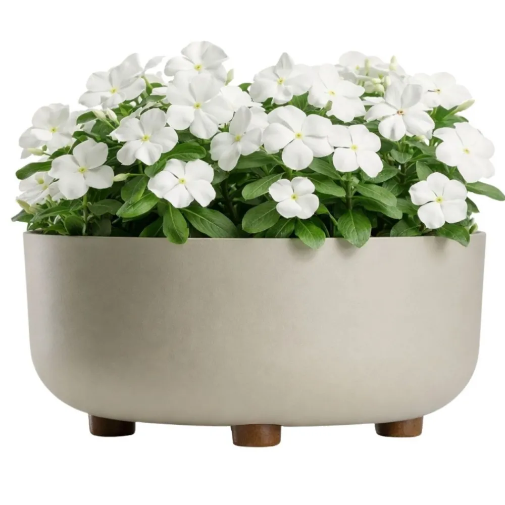 Misa TERRA na nóżkach recykling beż h14,4x29,7 cm * HowHomely Clearance