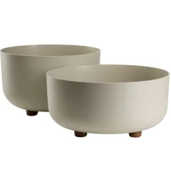 Misa TERRA na nóżkach recykling beż h14,4x29,7 cm * HowHomely Clearance