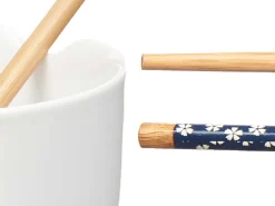 Miska ramen z pałeczkami biała