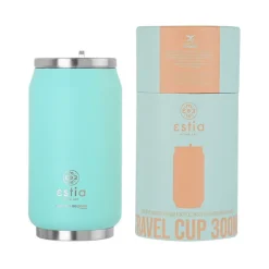Miętowy kubek termiczny ze słomką 300 ml Bermuda Green * Estia Clearance