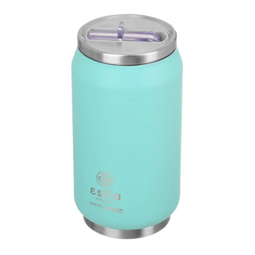 Miętowy kubek termiczny ze słomką 300 ml Bermuda Green * Estia Clearance