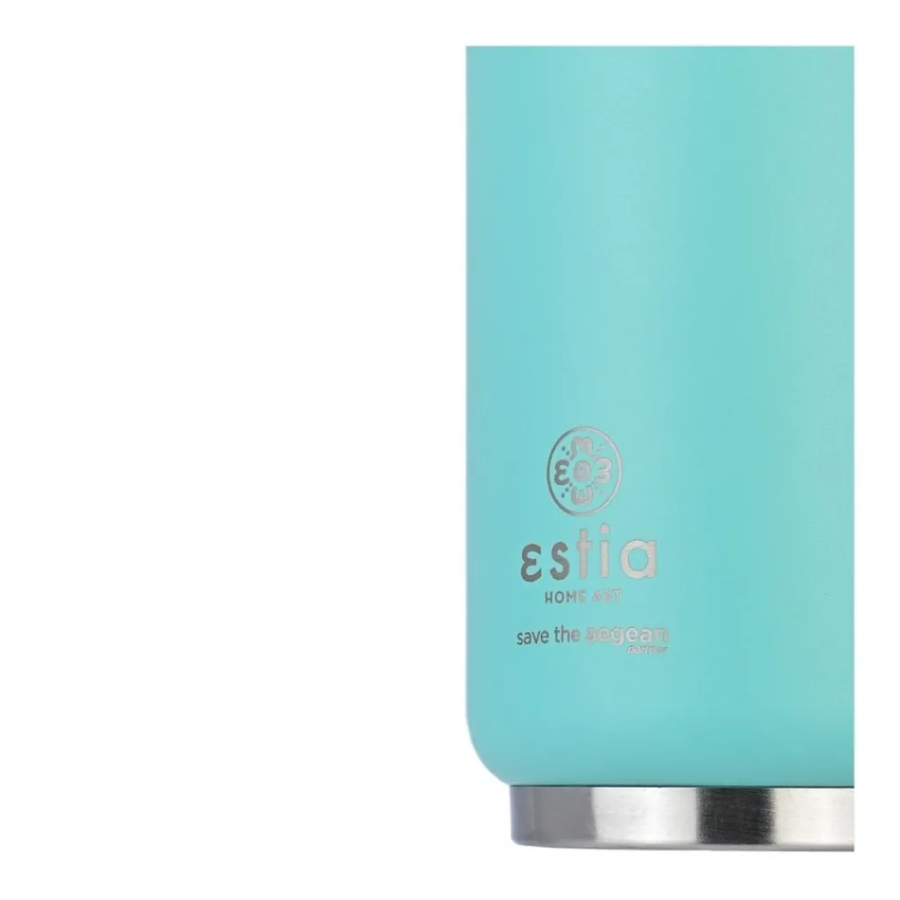 Miętowy kubek termiczny ze słomką 300 ml Bermuda Green * Estia Clearance
