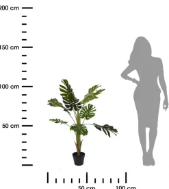 Monstera sztuczna w czarnej donicy 110 cm