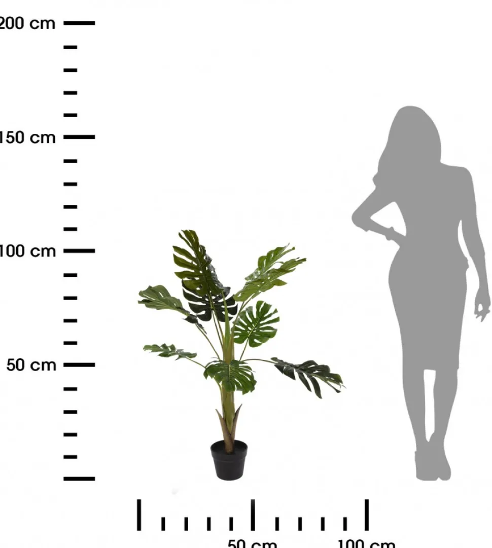Monstera sztuczna w czarnej donicy 110 cm