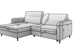 Narożnik z funkcją spania Gomsi L Raquel 40 ciemny niebieski