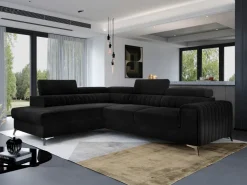 Narożnik Laurence L Mat Velvet 99 czarny * Eltap New