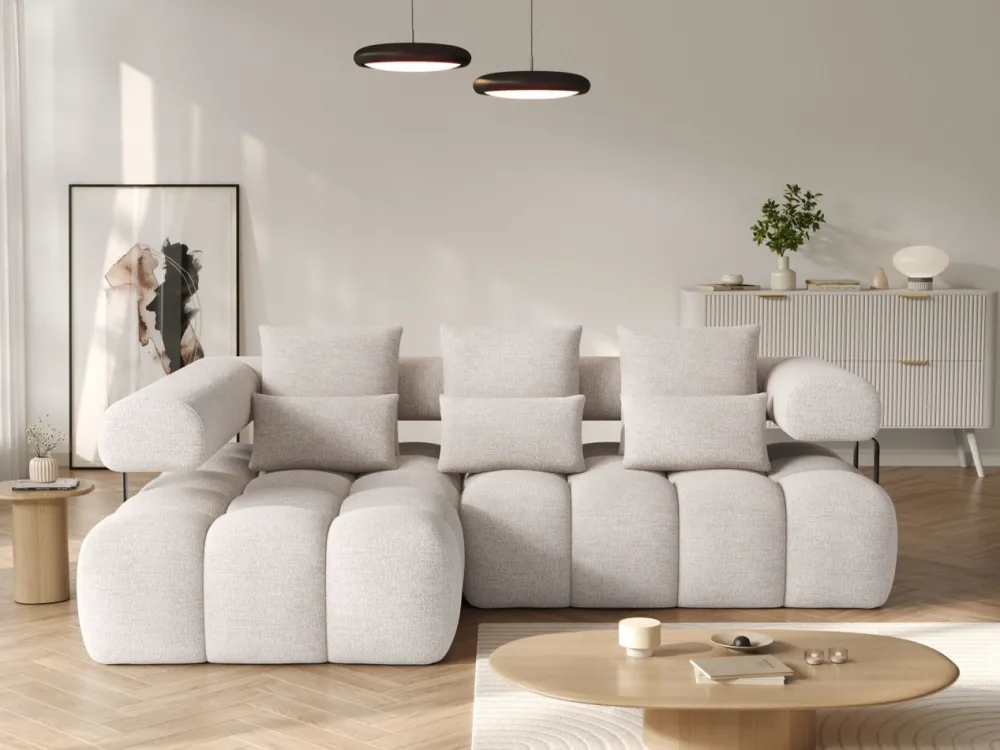 Narożnik rozkładany Levvi L Bazalt 18 beżowy * Eltap Discount