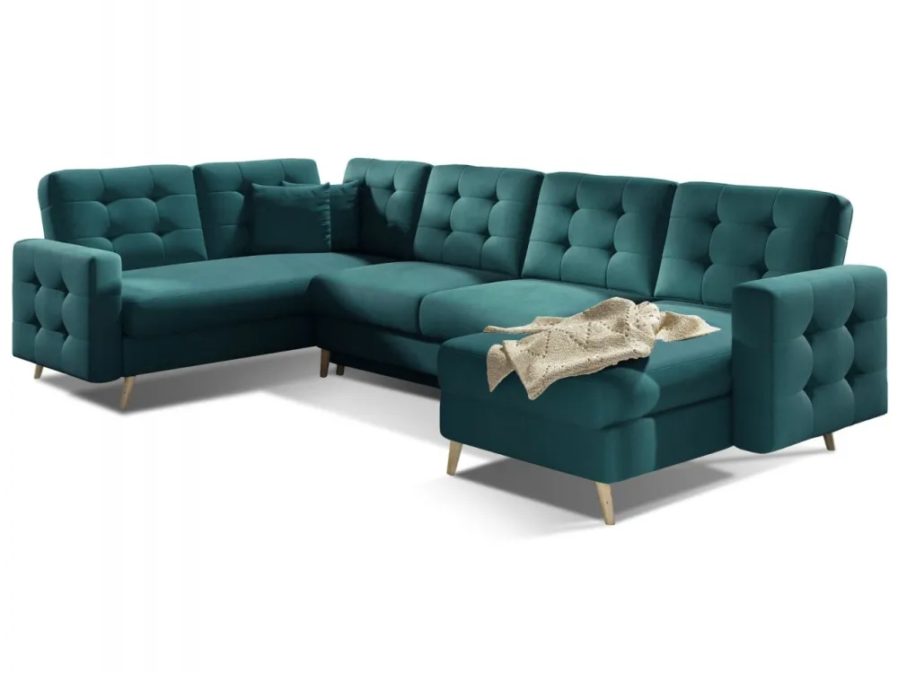 Narożnik z funkcją spania Asgard U Mat Velvet 75 zielony * Eltap Online