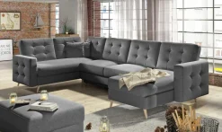 Narożnik z funkcją spania Asgard U Sawana 05 ciemny szary * Eltap Outlet