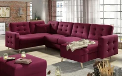 Narożnik z funkcją spania Asgard U Mat Velvet 68 bordowy * Eltap New