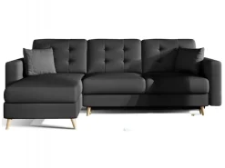 Narożnik z funkcją spania Asgard L Soft 11 czarny * Eltap Discount