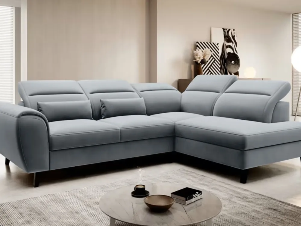 Narożnik z funkcją spania Noble P Velvetmat 4 szary * Eltap Outlet