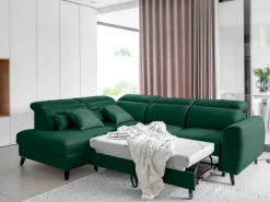 Narożnik z funkcją spania Noble L Nube 35 ciemny zielony * Eltap Discount
