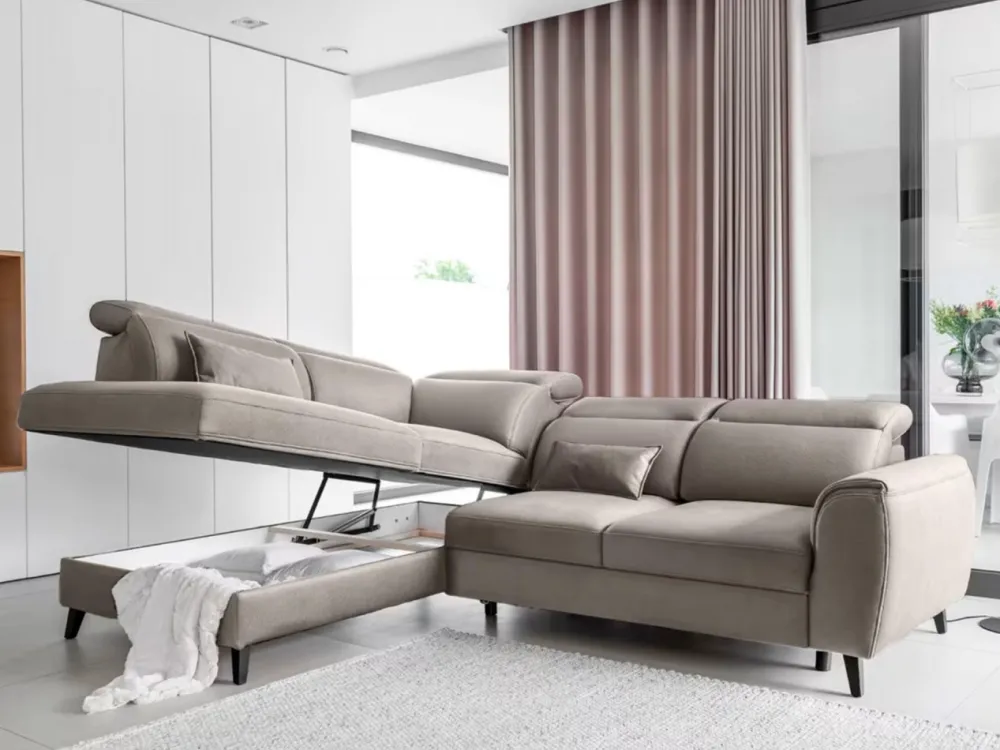 Narożnik z funkcją spania Noble L Loco 4 szary * Eltap Discount