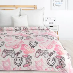Narzuta KID 17 emotikony 170x210 mikrofibra