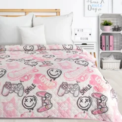 Narzuta KID 17 emotikony 170x210 mikrofibra
